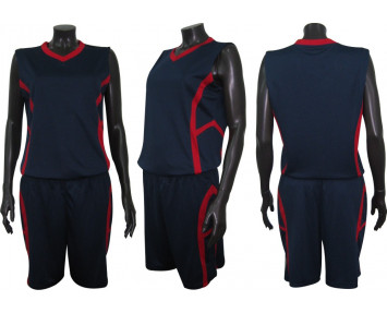 Форма баскетбольная женская CO-1101 темно-сине-красная