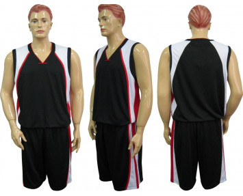 Форма баскетбольная мужская CO-1509 черно-бело-красная