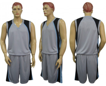 Форма баскетбольная мужская CO-1509 серо-черно-голубая