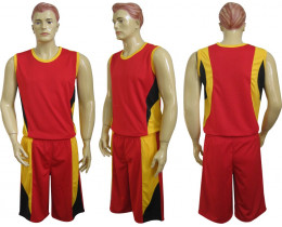 Форма баскетбольная Барс м3 красно-черно-желтая