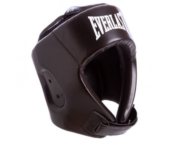Шлем боксёрский открытый PU Elast  BO-8268 с усиленной защитой макушки ,черный  