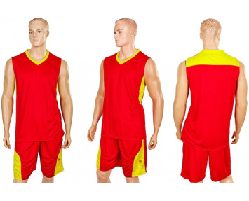 Форма баскетбольная мужская LD-8093 красно-желтая