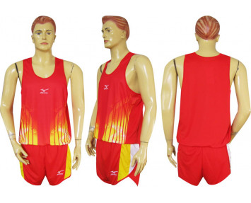 Форма для легкой атлетики mizuno красно-желто-белая