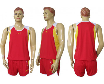 Форма для лёгкой атлетики Mizuno красно-жолто-белая
