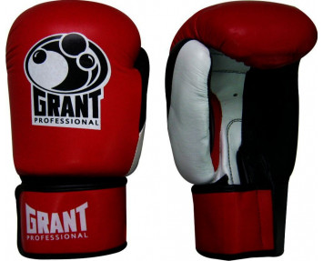 Перчатки боксёрские кожа GRANT MA-1811 красно-бело-чёрные