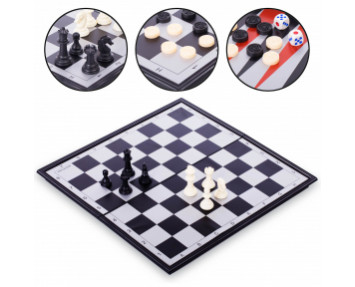 Игра 3в1 9018 шахматы ,шашки ,нарды на магнитах дорожн пластик