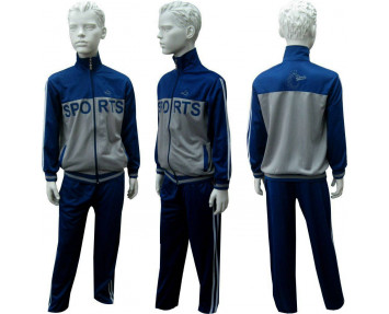Костюм детский спортивный эластик Sports сине-светло-серый