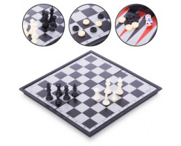 Игра 3в1 9918 шахматы ,шашки ,нарды на магнитах дорожн пластик